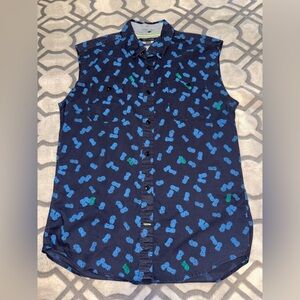 Tommy Hilfiger Blue Pineapple Print Sleeveless Shirt